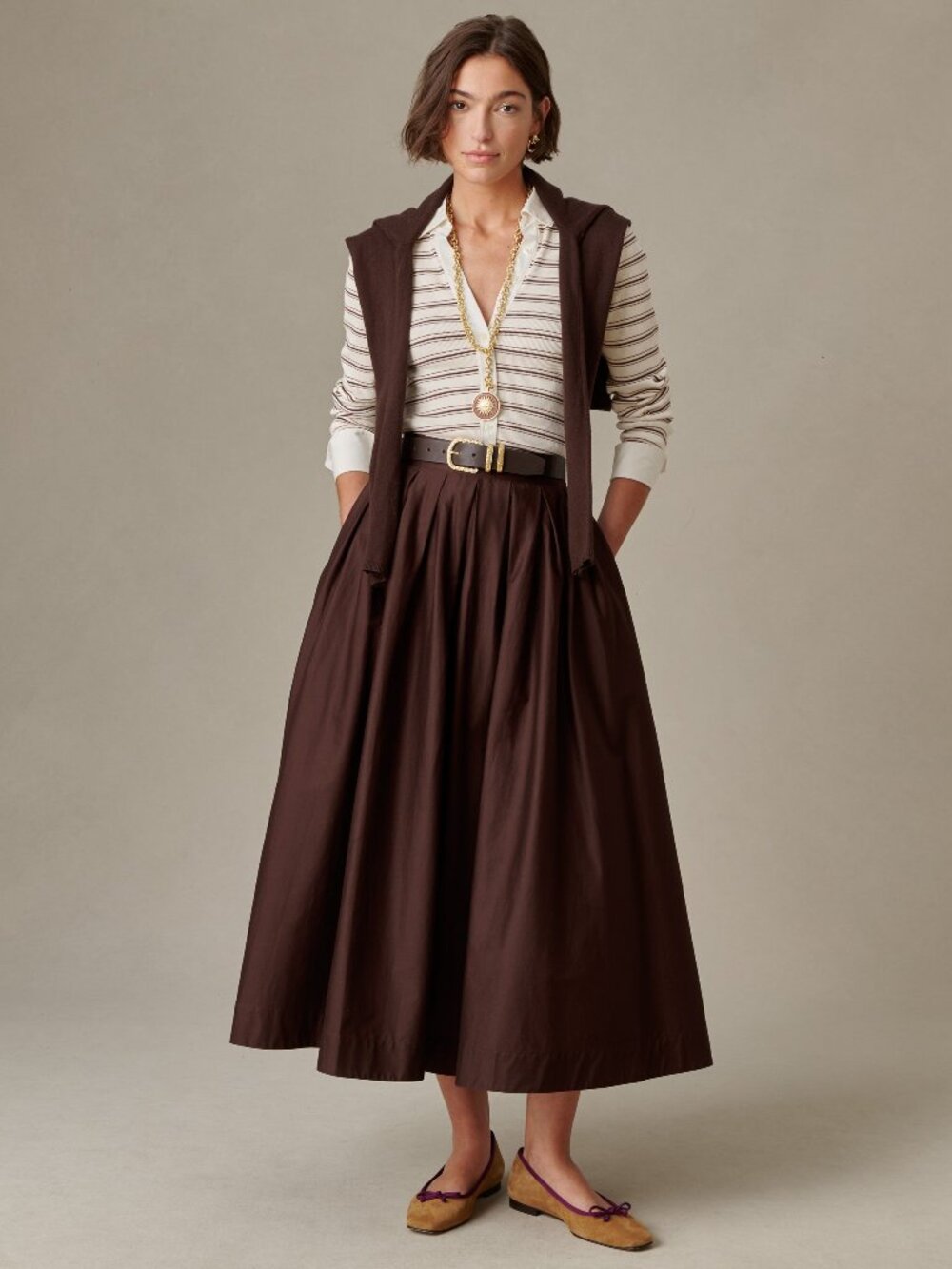 J McLaughlin Arabella Skirt - Dark Chocolate NEW